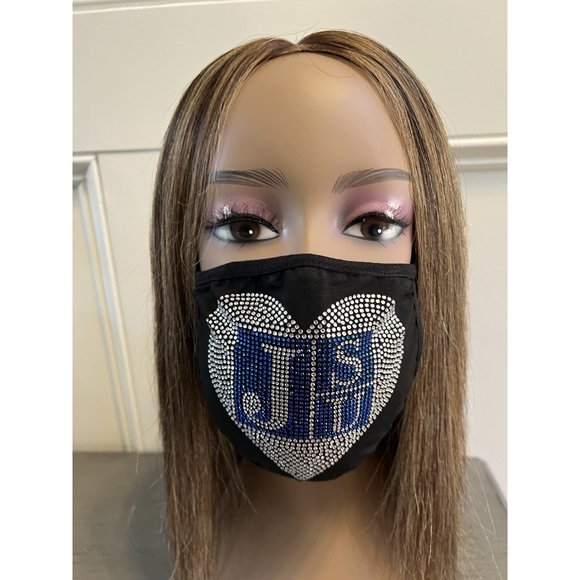 Jackson State University Bling Face Mask Heart - Picture 12 of 12